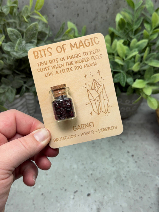 Garnet Crystal Chip Jar with Card