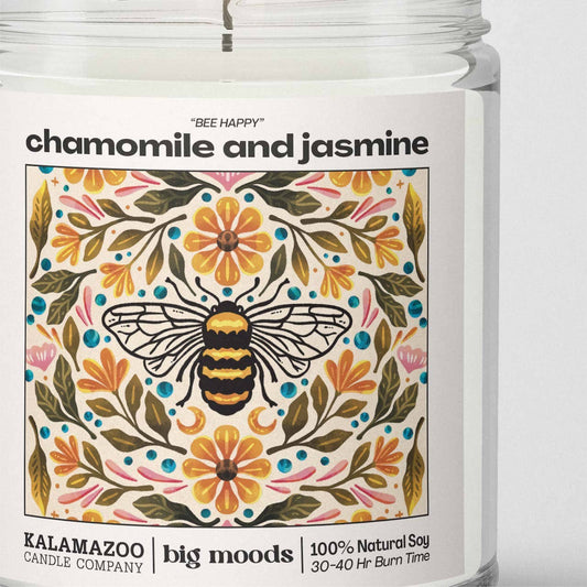 "Bee Happy" Chamomile and Jasmine - Luxury Soy Candle