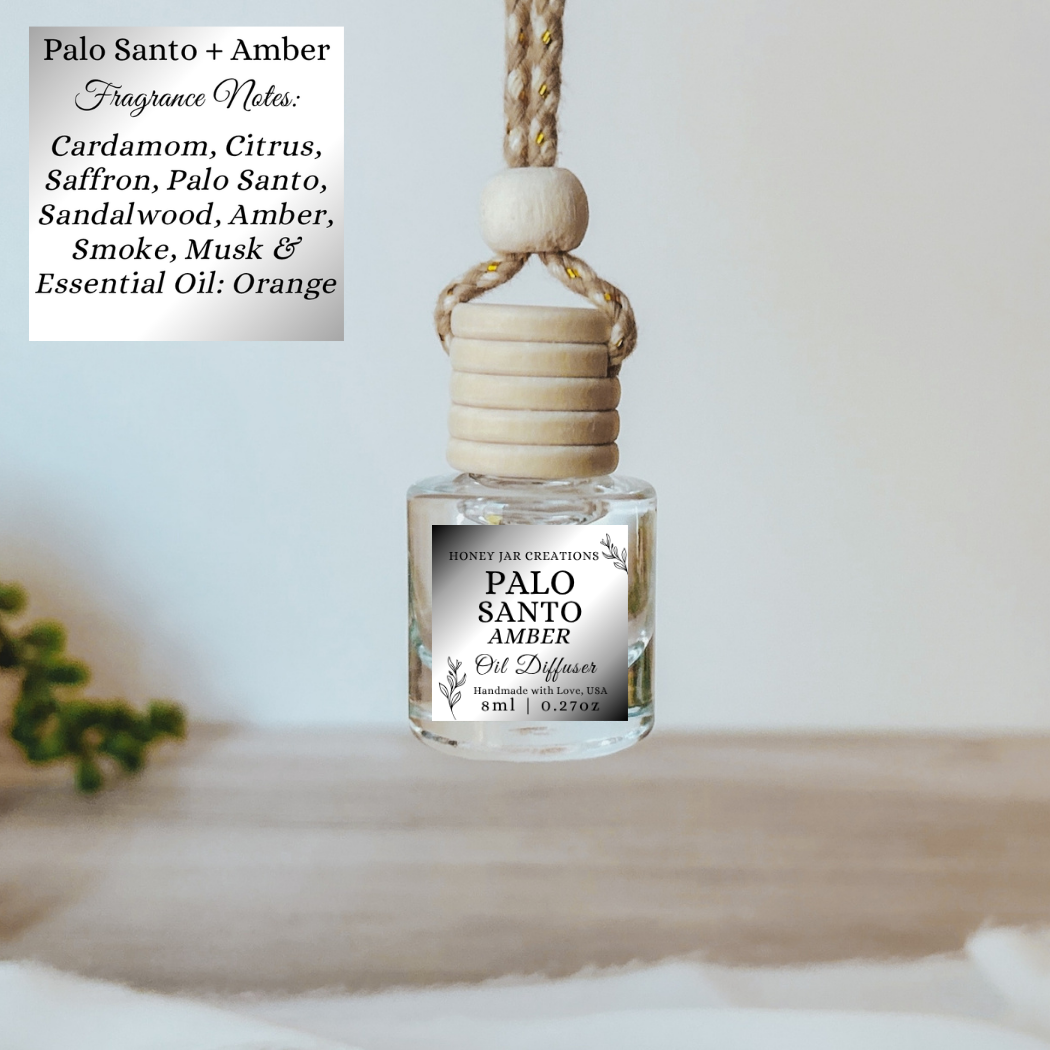 Hanging Car Diffusers | Palo Santo Amber | Made in USA
