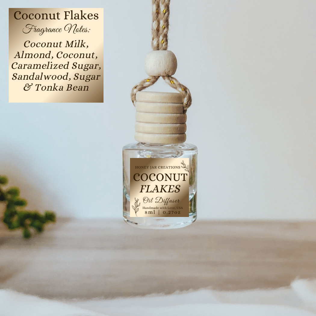 Hanging Car Diffusers | Coconut Flakes | Made in USA