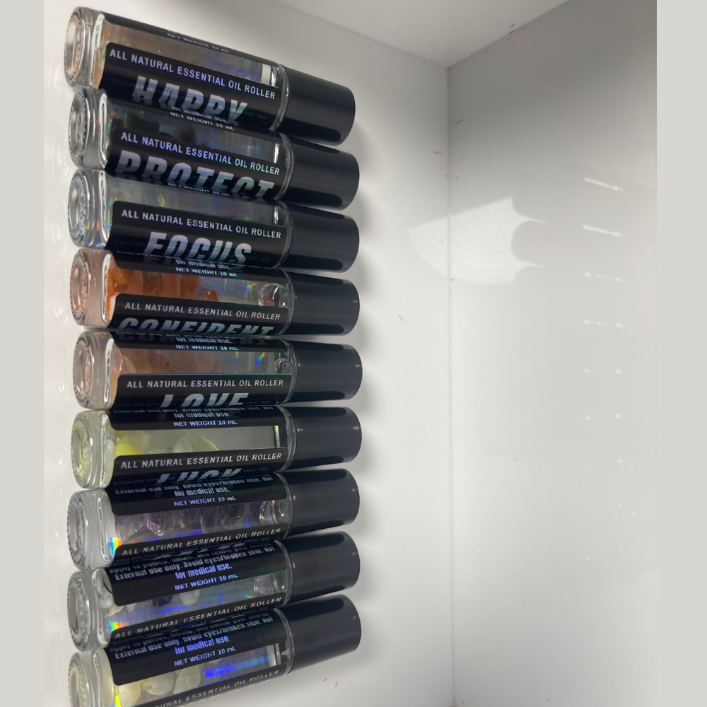 Crystal Infused Essential Oil Roller Premium Collection