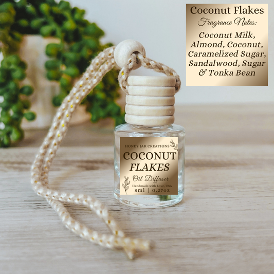 Hanging Car Diffusers | Coconut Flakes | Made in USA