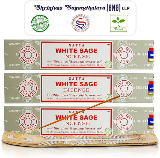 Satya White Sage Incense Sticks 15g Natural Aromatherapy