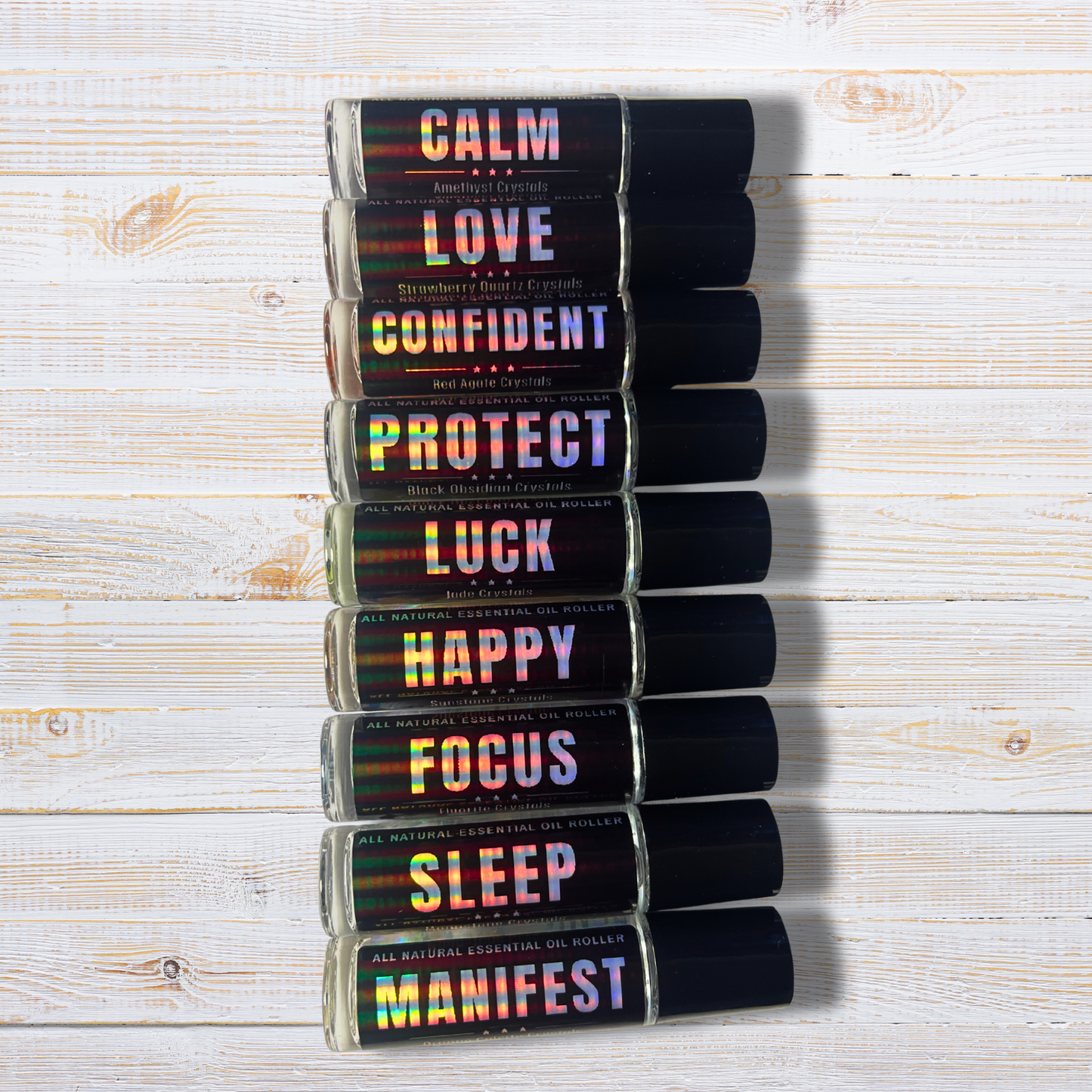 Crystal Infused Essential Oil Roller Premium Collection