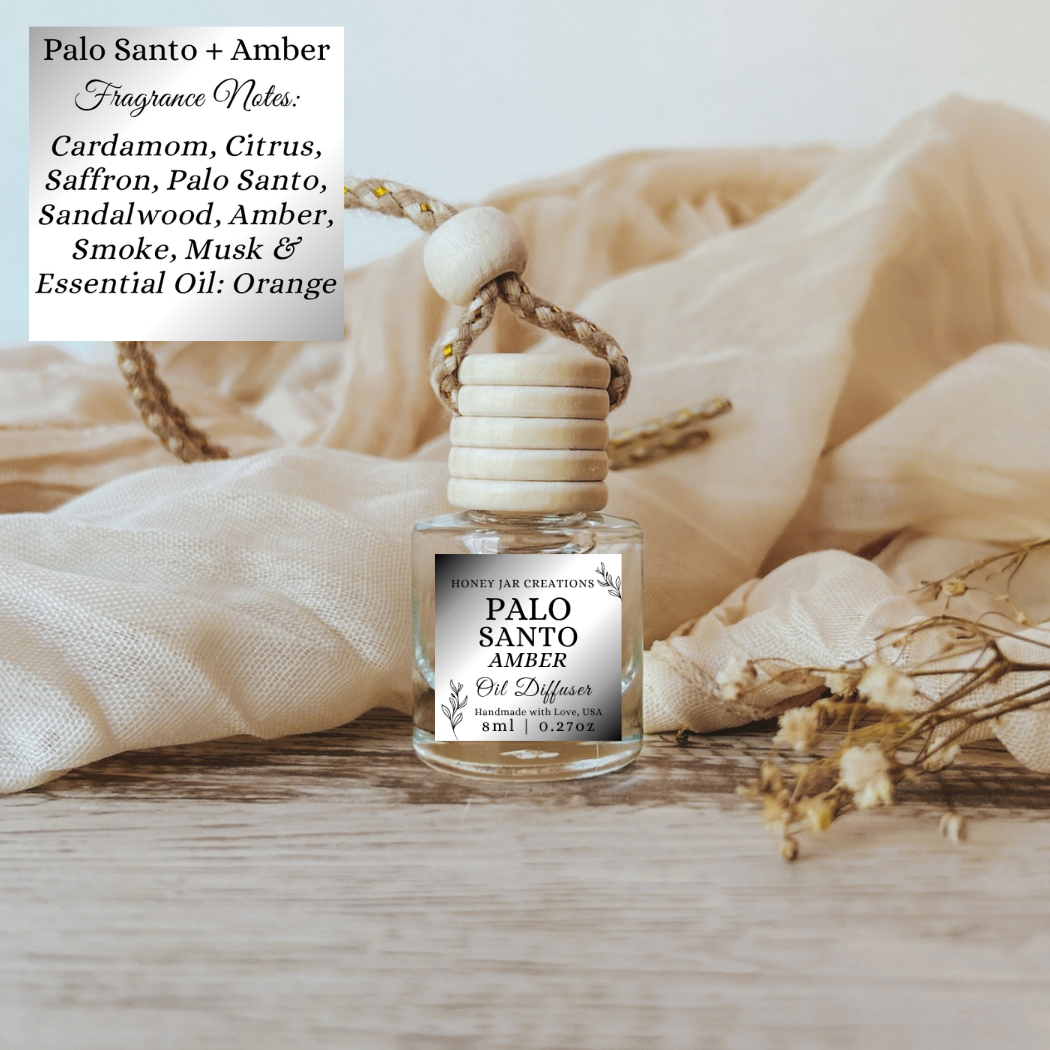 Hanging Car Diffusers | Palo Santo Amber | Made in USA