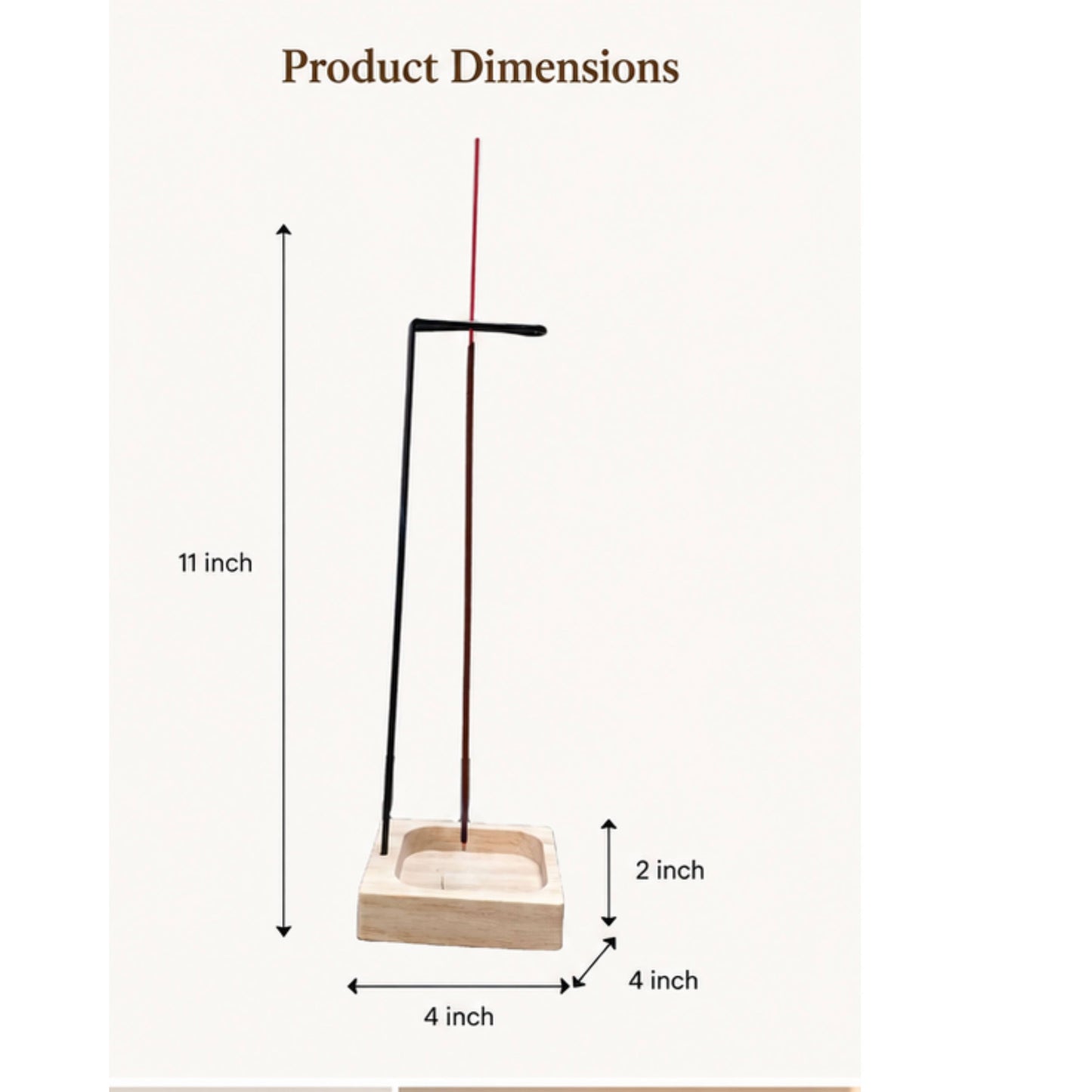 Minimalist Stick Incense Holder with Wooden Base