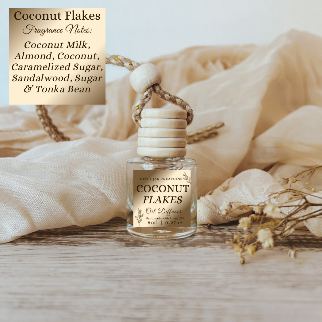 Hanging Car Diffusers | Coconut Flakes | Made in USA