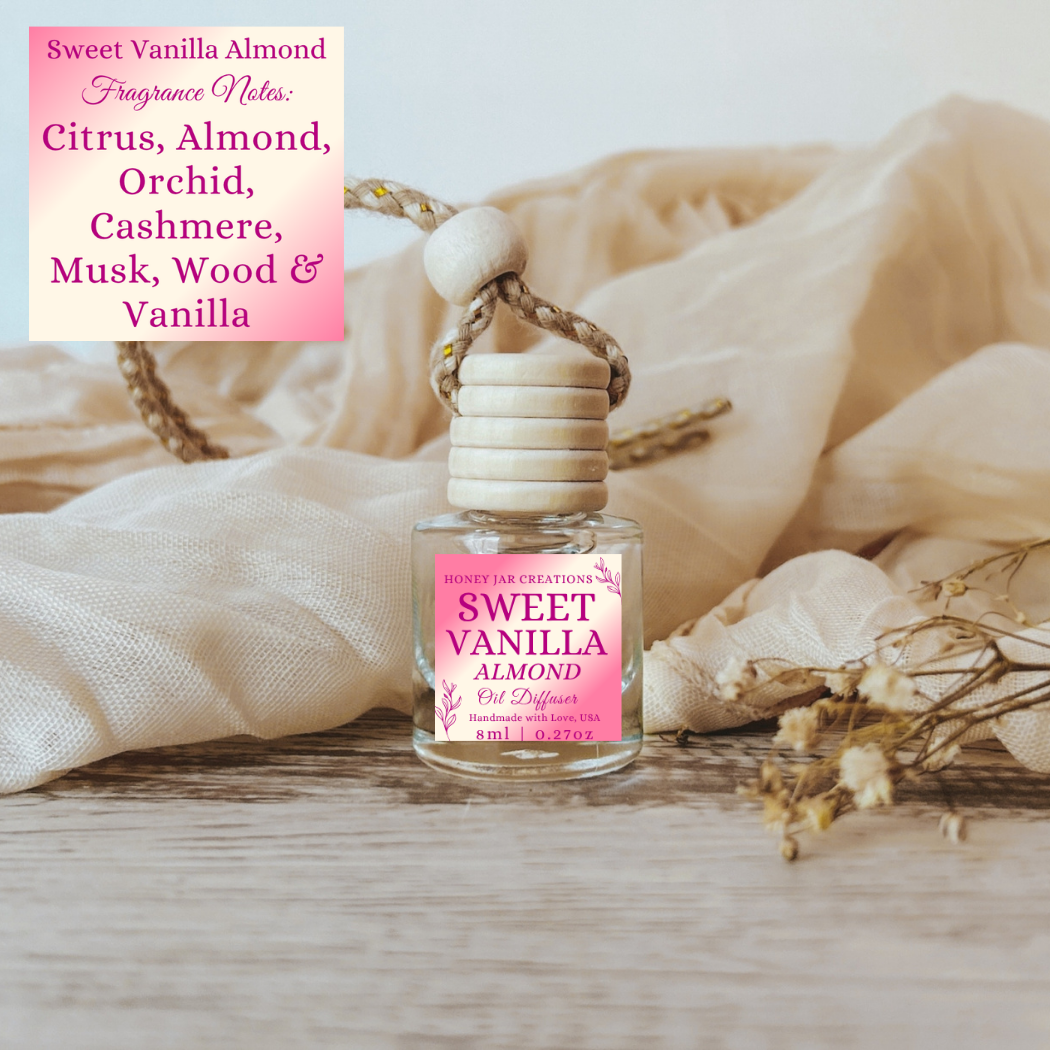 Hanging Car Diffusers | Sweet Vanilla Almond | Made in USA