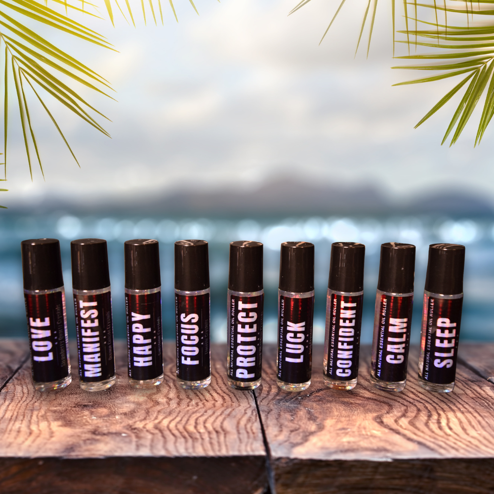 Crystal Infused Essential Oil Roller Premium Collection