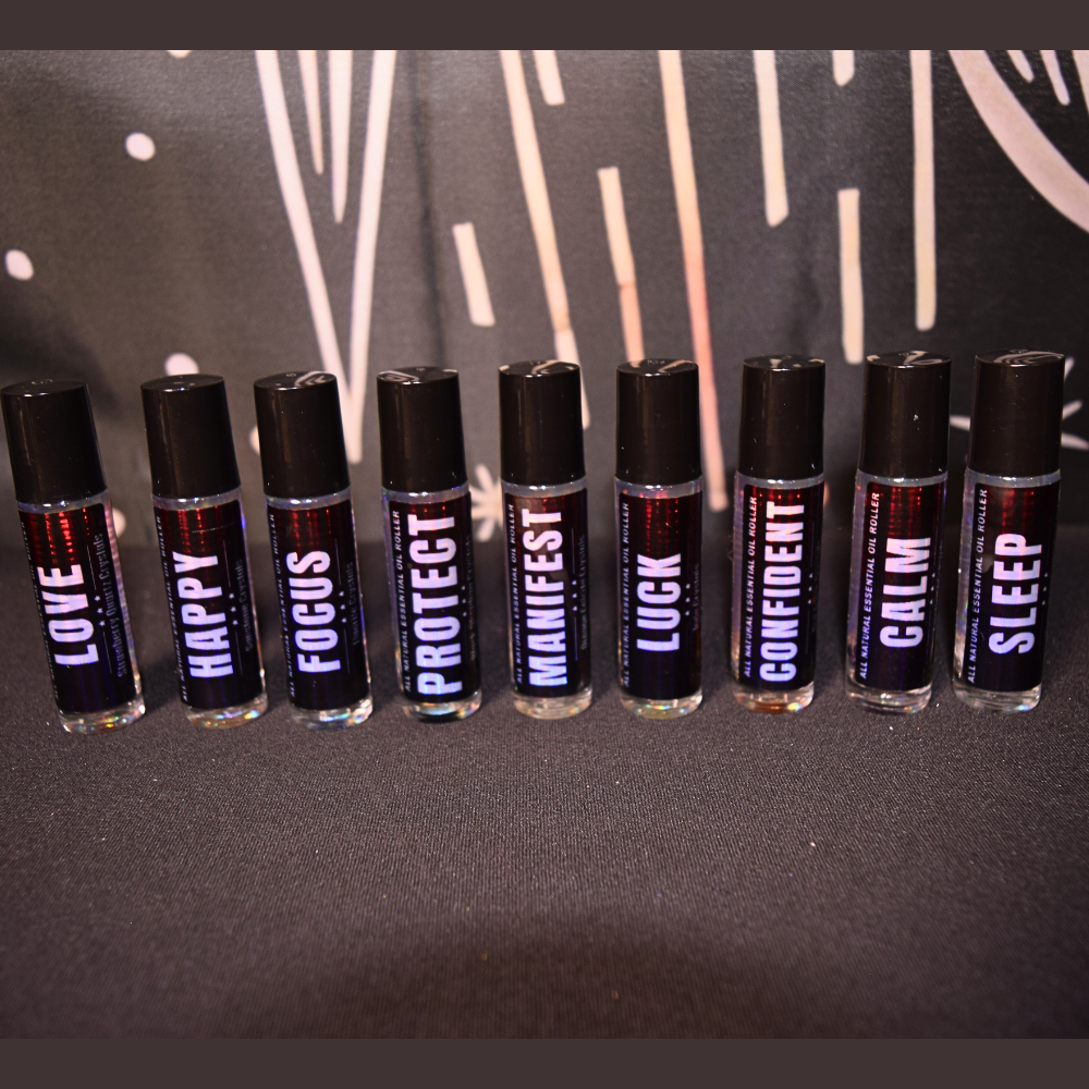Crystal Infused Essential Oil Roller Premium Collection